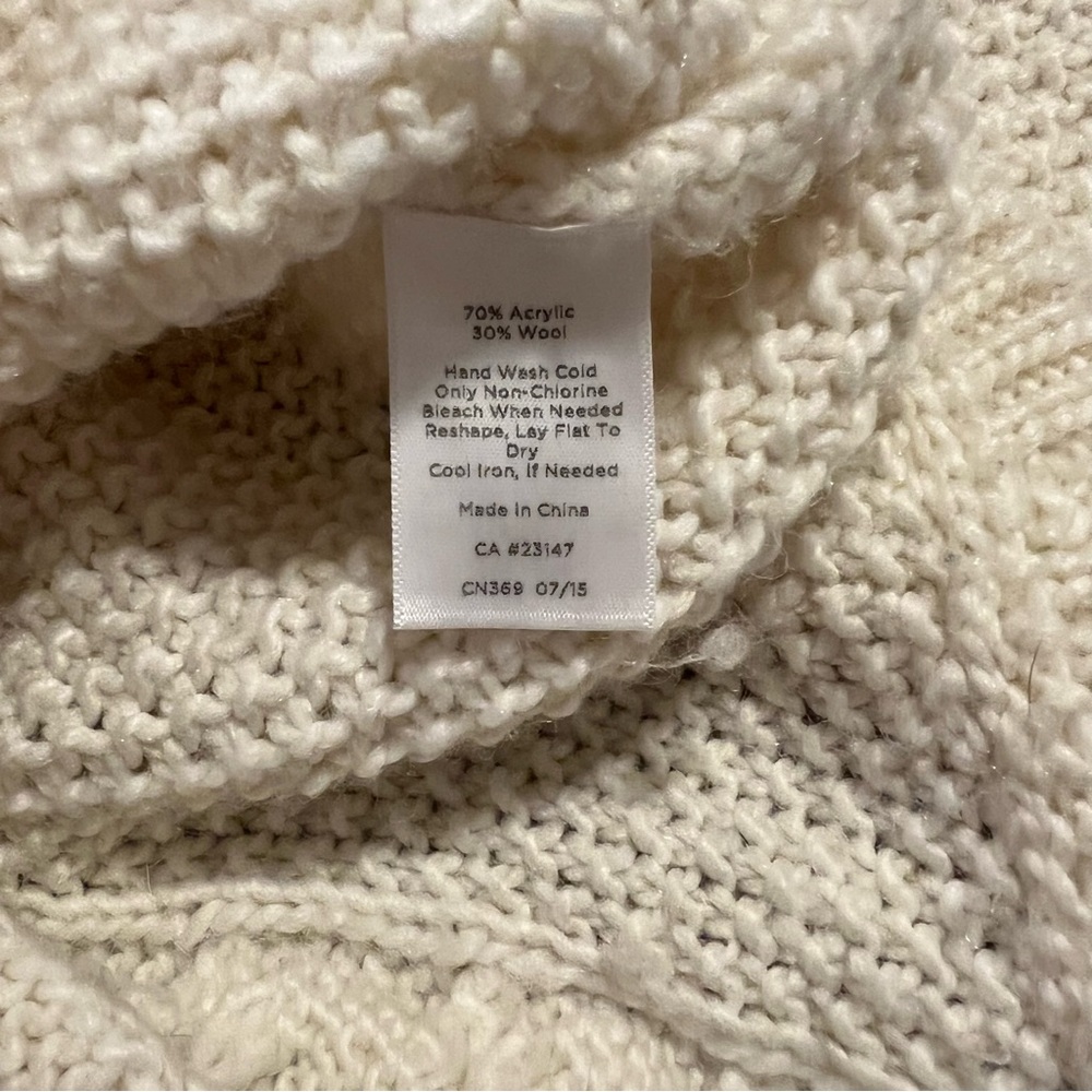 Talbots Ivory Cable Knit Sweater - Picture 5 of 6